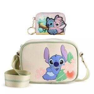 Disney Stitch Camera Crossbody Purse and Stitch and Angel Wallet